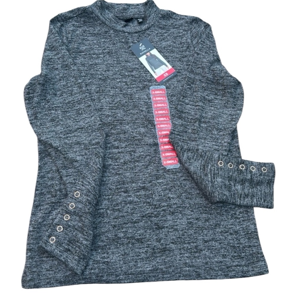Rafella mock turtleneck, grey, oversized sweater.  Women’s XS